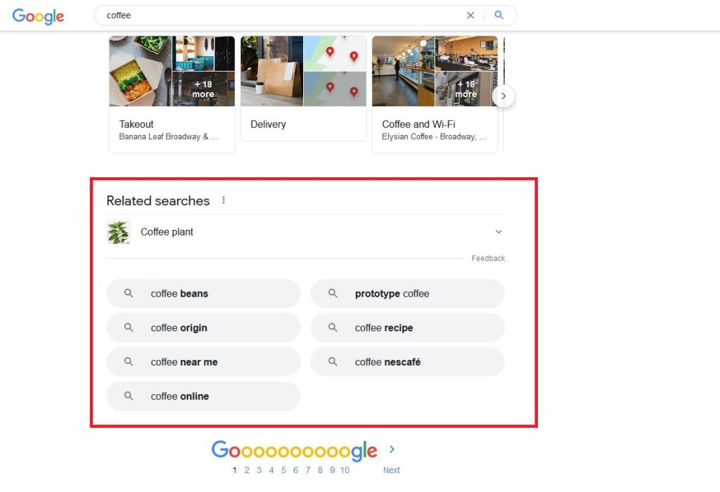 You can discover terms and phrases at the bottom of the search engine results page, under the "related searches" section 