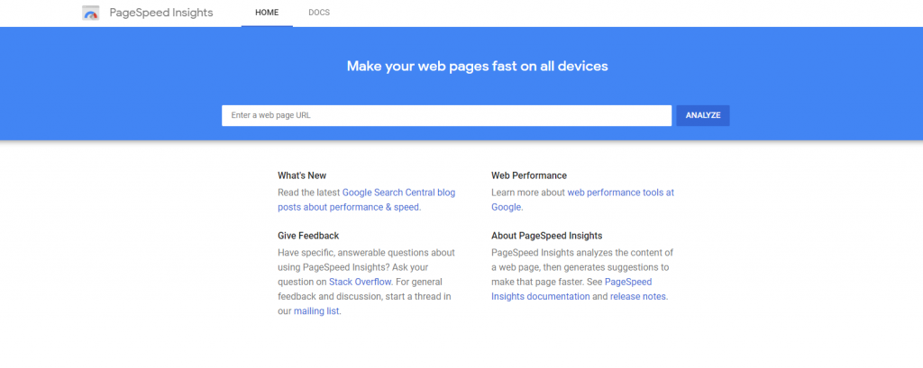 Google's PageSpeed Insights service