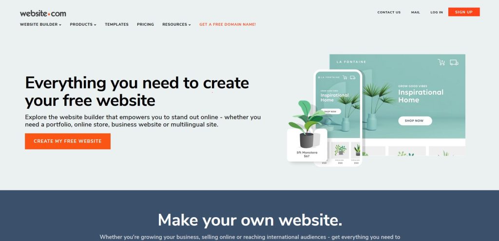 Screenshot of website builder Website.com